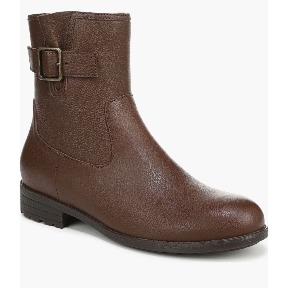 Vionic Women’s Jill Zip short boot Leather Ankle Boots Coffee